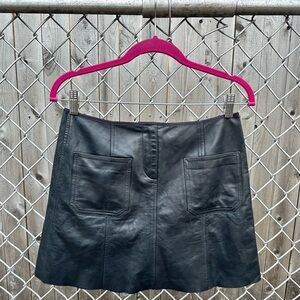 Katayone Adeli Navy Leather Miniskirt Size 4